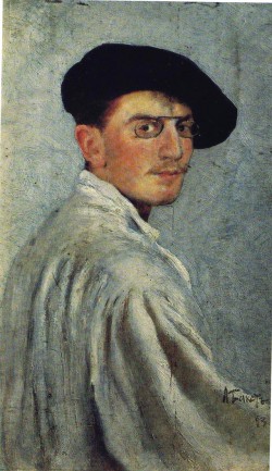 Léon Bakst, Self-portrait, 1893, oil on cardboard, 34 x 21 cm.